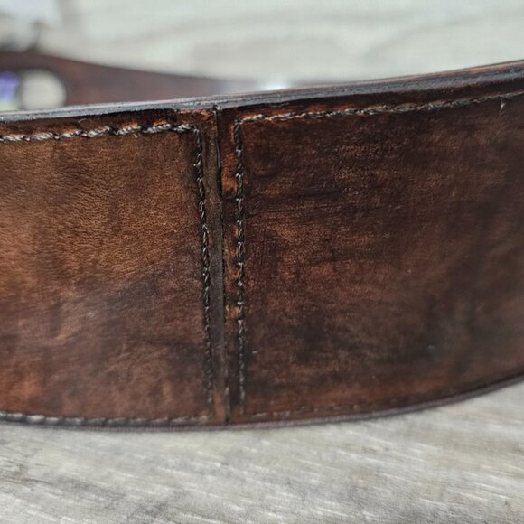 Leather Darien Luxury Bar Oval Serving Brown Handle Tray - Picture 5 of 8